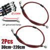 2X 30cm-220cm Motorcycle Hydraulic Brake Hose Line Cable 10mm Banjo For Suzuki Kawasaki Yamaha Honda Pipe Line Braided Oil Hose