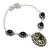 Natural Ocean Jasper, Onyx 925 Sterling Silver Jewelry Necklace 18" V9b60
