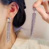 Long Fringed Rhinestone Earrings Women'S Ins Trendy Versatile Temperament Stud Earrings