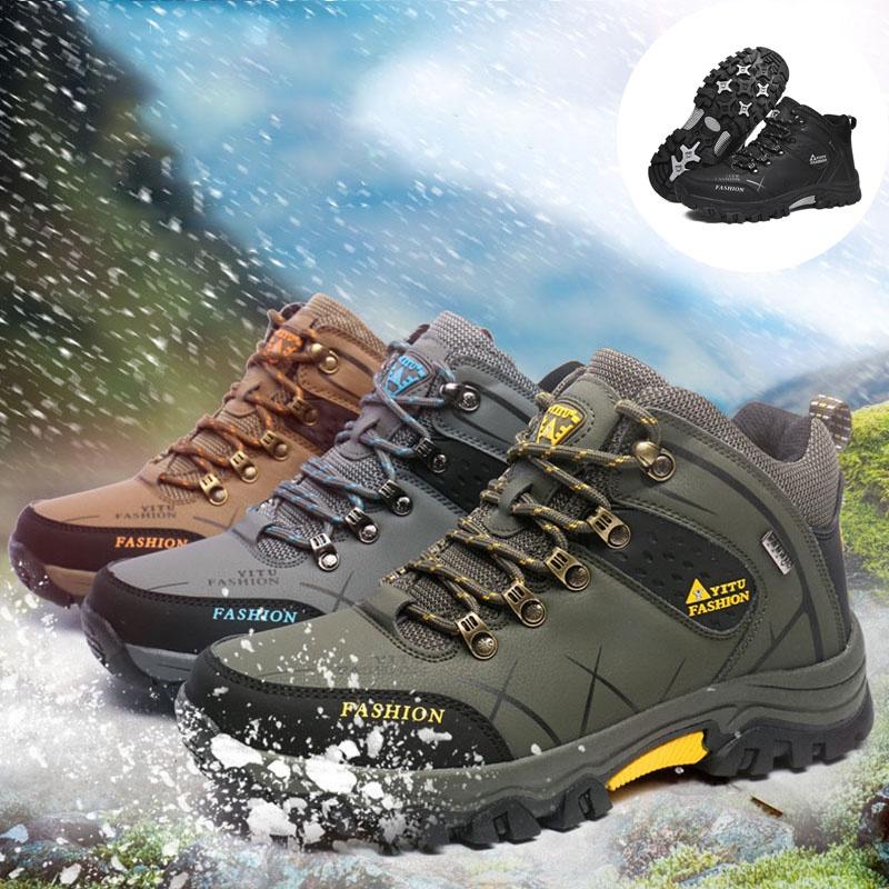 Cozy Men's Winter Snow Boots Breathable And Slip Resistant Hiking Work Shoes