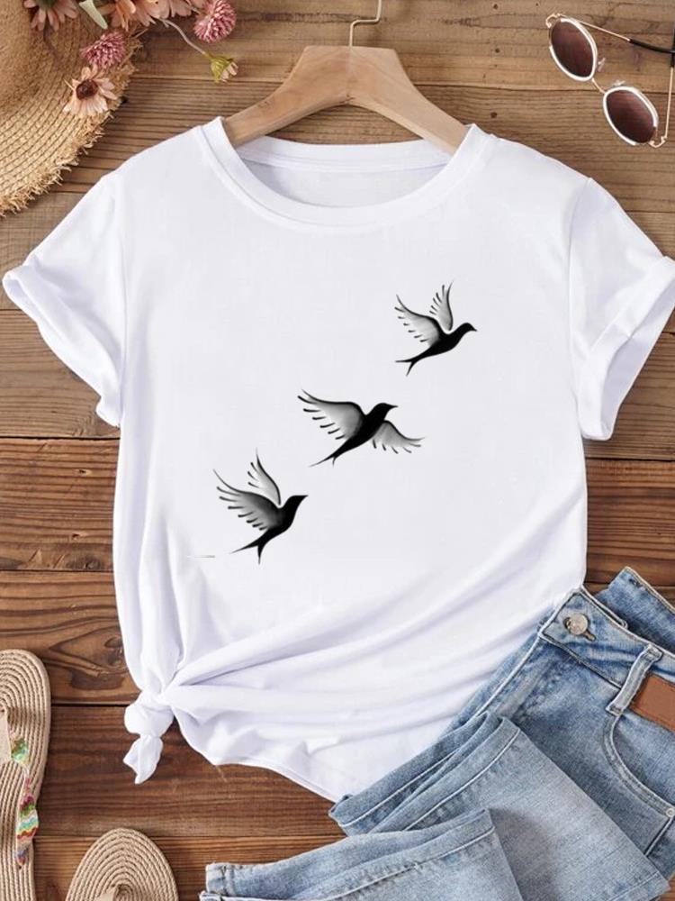 (Asian Size) Women T Shirt Letter Trend Cute 90s Style Short Sleeve Tee Top Clothing Fashion Print Lady Casual Female Graphic T-shirts