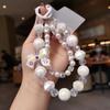 Mobile Phone Lanyard Short Style Wrist Strap Bow Knot Handmade Beaded Bracelet Pendant Lanyard Anti-Lost Wide Wrist Strap