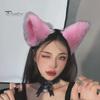 Плюшевая повязка на голову с кошачьими ушками, обруч для волос ручной работы на Хэллоуин, вечеринка, атмосфера, реквизит для фотосъемки
