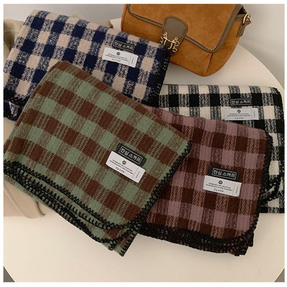 Fashion Imitation Cashmere Winter Plaid Scarf Thick Warm Soft Long Scarves Windproof Blanket Women Wrap Shawls