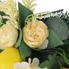 Spring Lemon Wreath Artificial Lemon Teardrop Wreath with Peony Flowers Green Leaves Decorative
