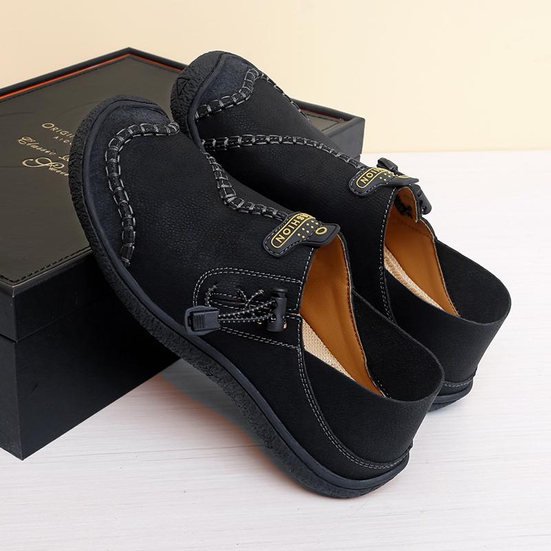 Модные мужские повседневные туфли в винтажном стиле, мокасины ручной работы из натуральной кожи, удобные мужские туфли без застежек, уличные мокасины, мужские кроссовки