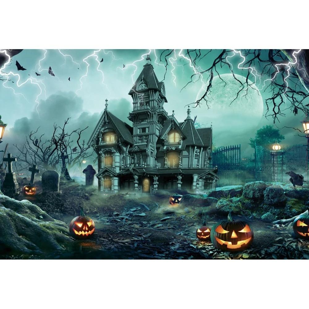 Хэллоуин вечеринка украшение фон ткань ужас ночь лес замок тыква голова висит ткань дом спальня комната украшение