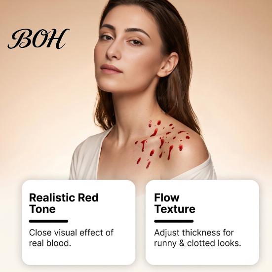Halloween Fake Blood Kit Blood, Realistic Coagulated Gel/Spray/Paint, Special Horror Movie Makeup Accessories Effect Prop for Zombie Vampire Cosplay,