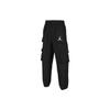Solid Color Multi-Pocket Drawstring Cuffed Knit Sports Pants Kids Bottoms Black FZ1966-010