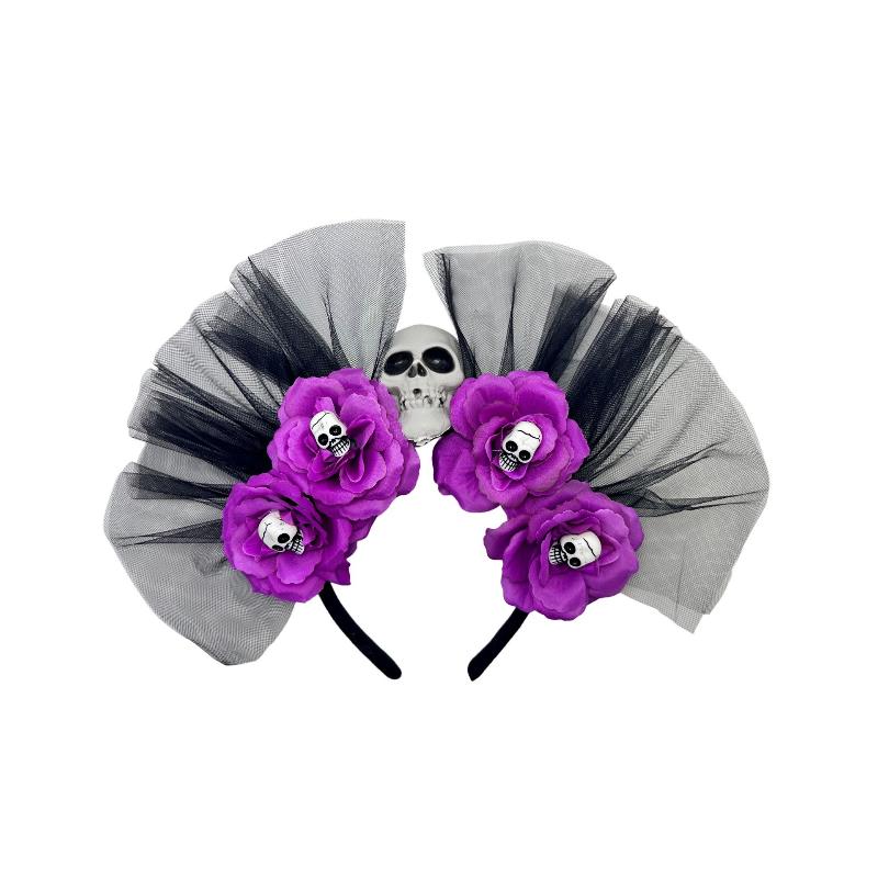 Повязка на голову в виде венка из роз, фотореквизит, бохо, Хэллоуин, головной убор для вечеринки, костюма, головной убор для Дня мертвых