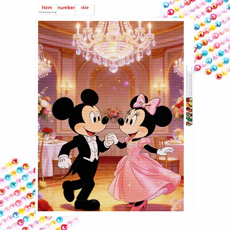 Disney Mickey and Minnie Mouse Ballroom Dance Diamond Painting Art Kit Handmade DIY5D Home Decor Gift