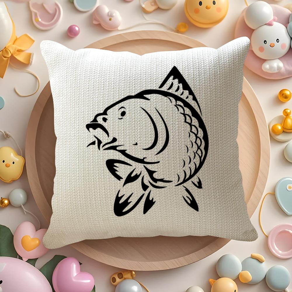 Чехол на подушку с логотипом N-Nash Fishing, льняная органическая ткань, двусторонняя печать, дышащий наволочка, декор для дивана и дома, подарок