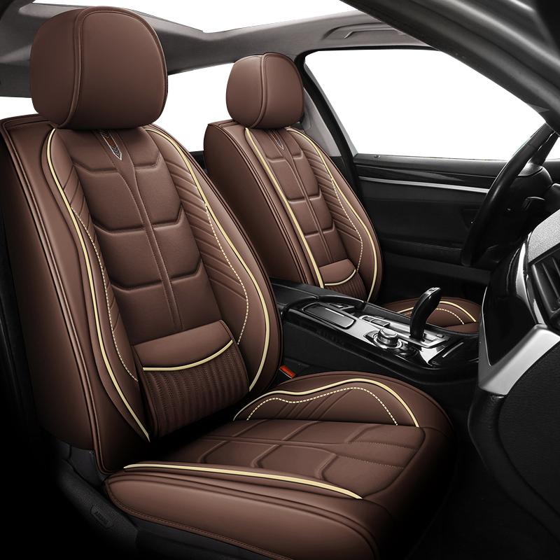 ZHOUSHENGLEE Leather Car Seat Covers For Skoda Octavia A5 Fabia Karoq Rapid Super Kodiaq Yeti All Models Car Accessories