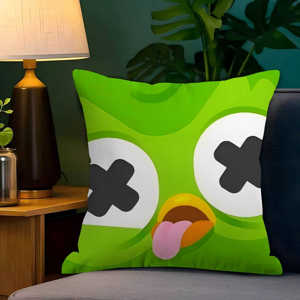 Popular D-Duolingo Owl D-Duo Personalized Picture Text Home Decorative Pillows Household Gifts 45X45Cm