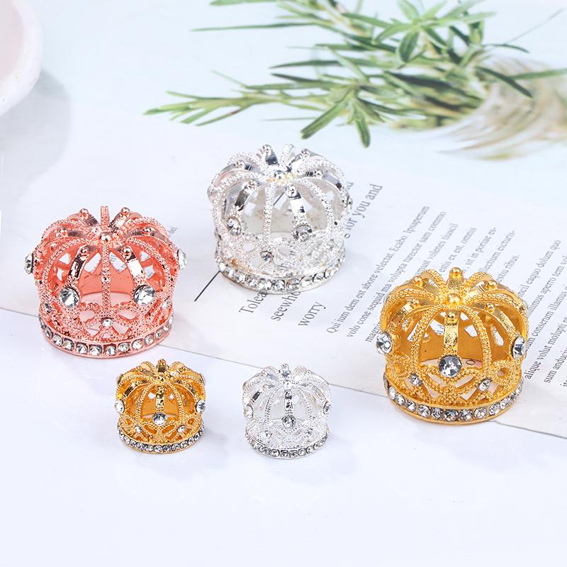 Dollhouse Miniature Gold Silver Bronze Mini Metal Alloy Crown Models Dolls Toys