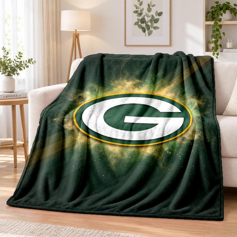 Green Bay Packers Printed Flannel Blanket Warm Comfort Bed Throw For Indoor Home Decoration