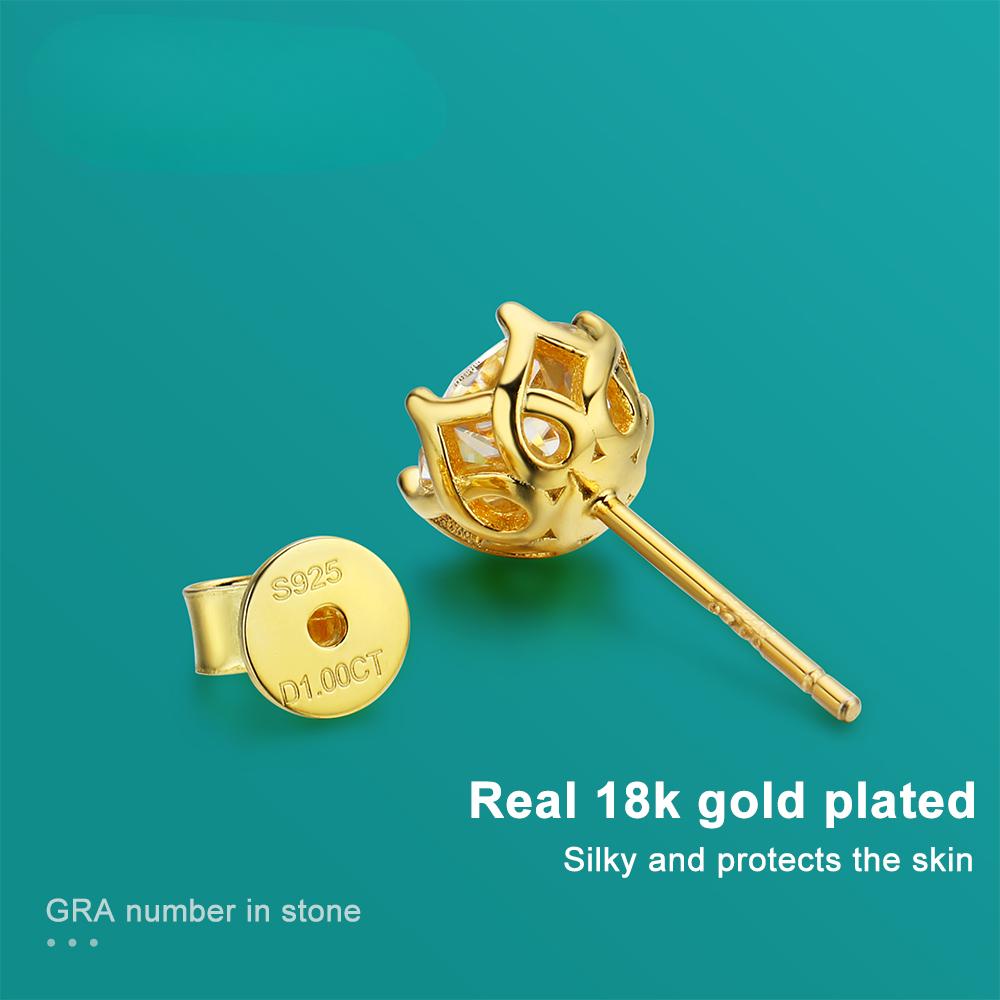 Серьги с муассанитом цвета D, проба S925, серебряные серьги с покрытием из белого золота 18 карат, серьги для женщин, свадебные ювелирные украшения