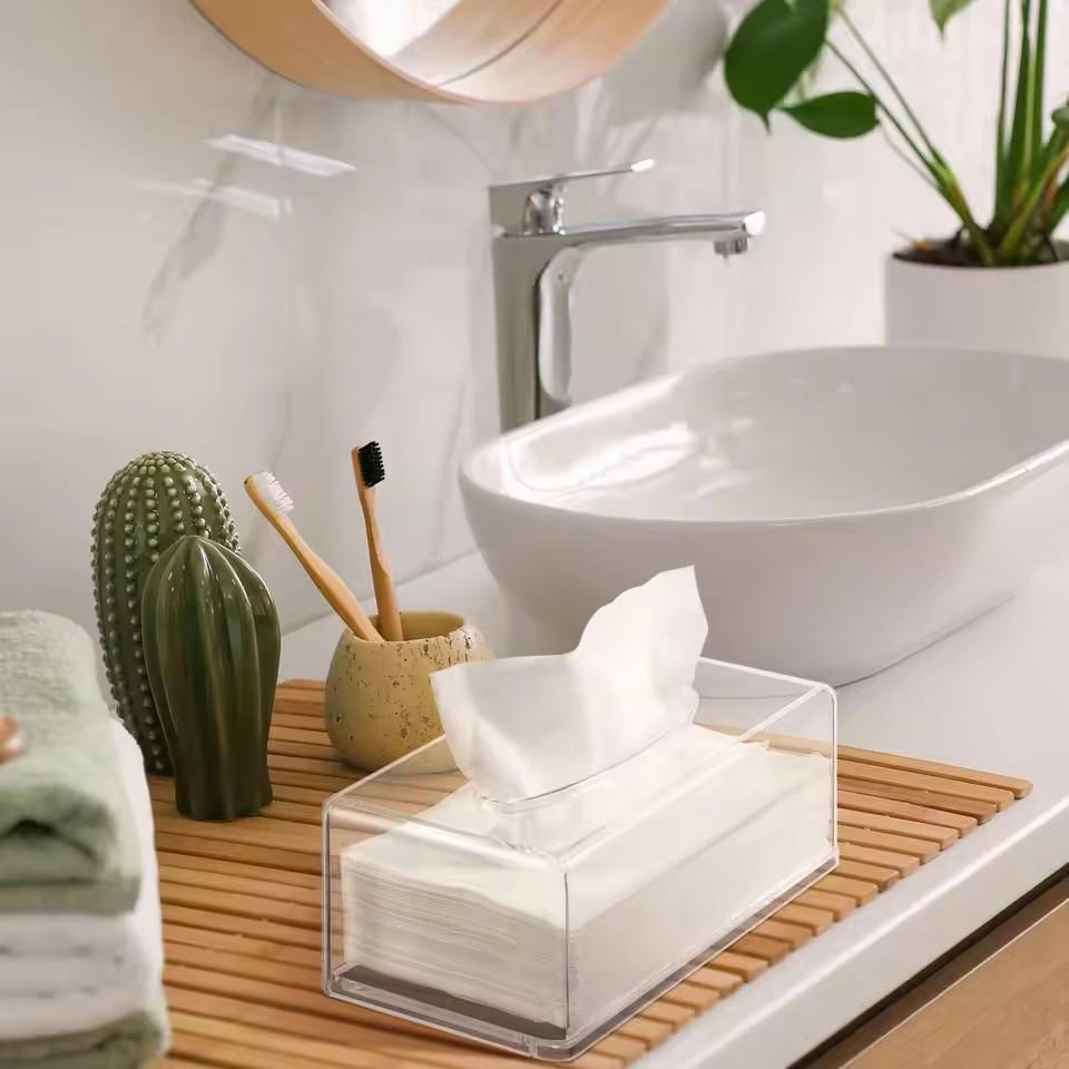 Новый прозрачный акриловый держатель для салфеток, диспенсер для салфеток, держатель для салфеток, автомобиль, домашний офис, настольный ящик для хранения, органайзер, коробки для салфеток