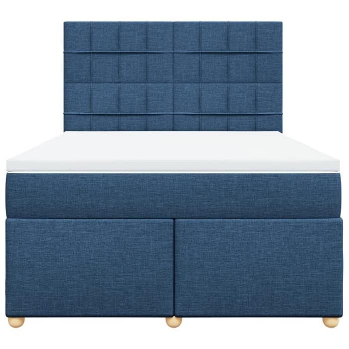 Maison Exclusive - Sommier à lattes de lit avec matelas Bleu 160x200 cm Tissu