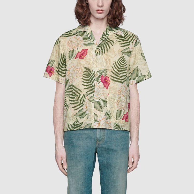 Gucci FW20 Рубашка Мужская Слоновая Кость Белый 609040-ZAEMP-9142