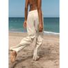 Za2024 Summer New Product Women's Clothes Drawstring Elastic Waist Linen Wide Leg Casual Straight Pants 9929040 401