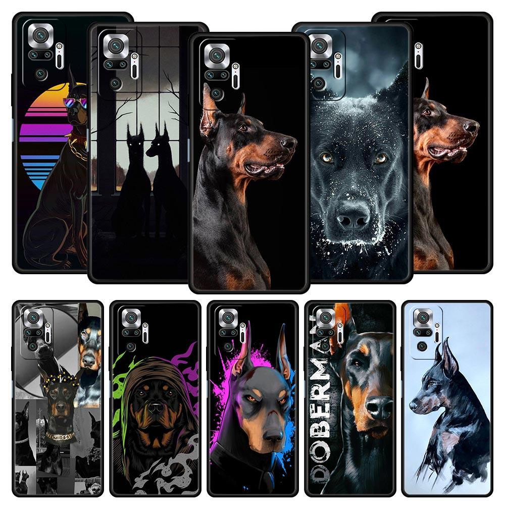 Doberman Dog Phone Case Cover for Redmi 14C 10C Note 15 14 13 12 10 11 K40 Pro Plus 5G Soft TPU Shockproof Shell Funda Capas Bag