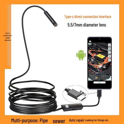 Камера-эндоскоп Type-C 5.5/7 мм с прямым подключением для Android для авторемонта и осмотра трубопроводов - Водонепроницаемый зонд