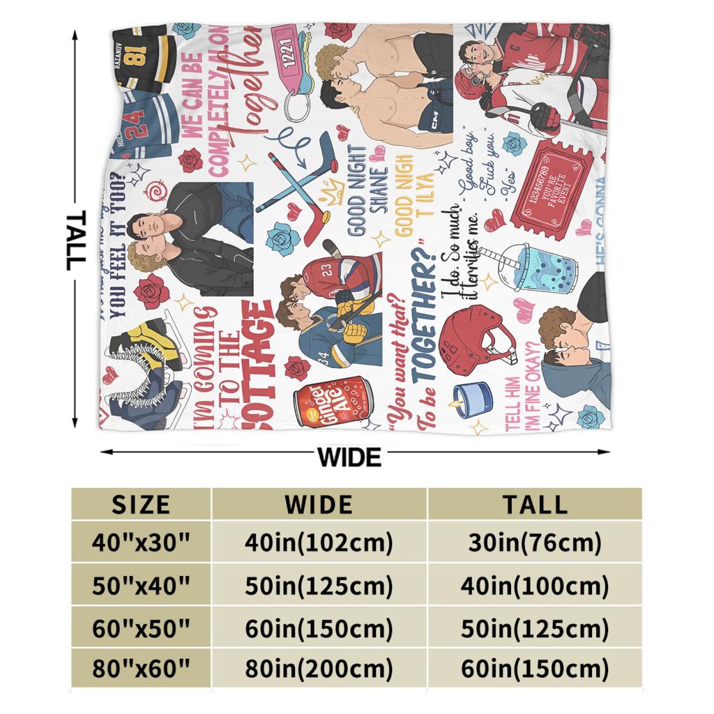 Heated Rivalry Knitted Blankets Cute Hollanov  Flannel Throw Blankets Summer Air Conditioning Decoration Soft Warm Bedspreads