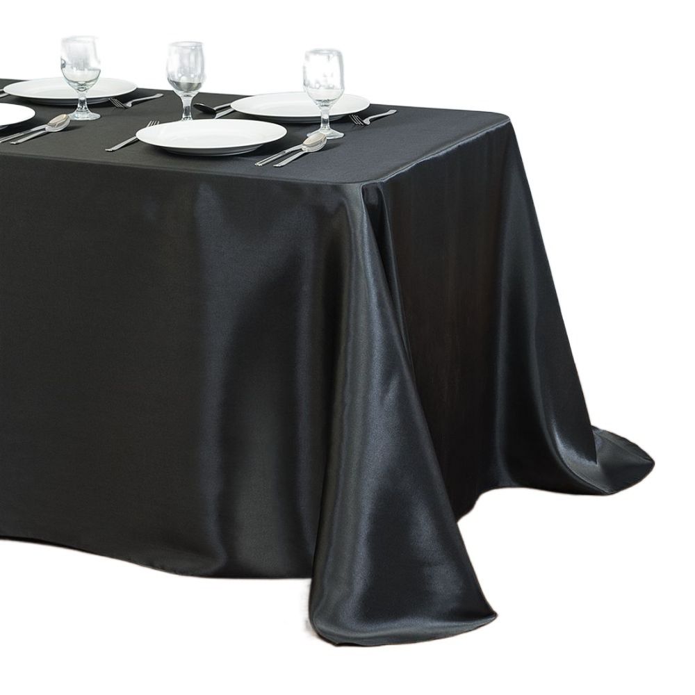 Soft Thick Solid Color Wedding Party Banquet Satin Table Decorations Table Cover Tablecloth