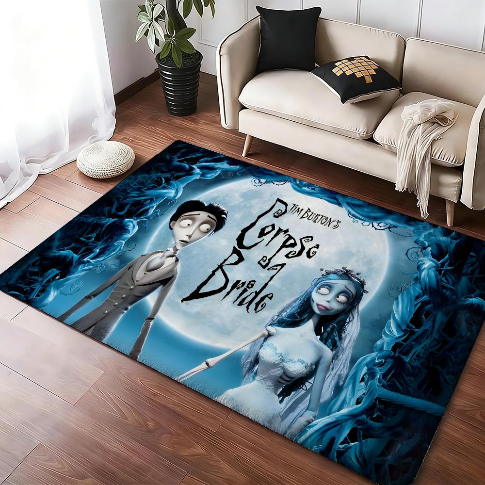 C-Corpse Bride Cartoon Floor Mat Cozy Flannel Soft Thick Non-Slip Mat For Living Room Bedroom Kitchen Decor Rugs