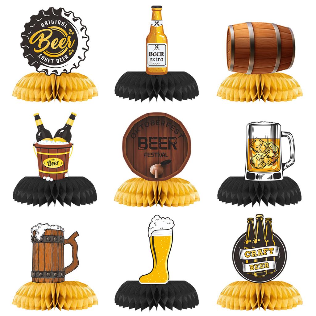 Немецкий Октоберфест Семейная вечеринка Украшение стола Сотовое украшение Бокал для вина Оформление для вечеринки Сотовое украшение