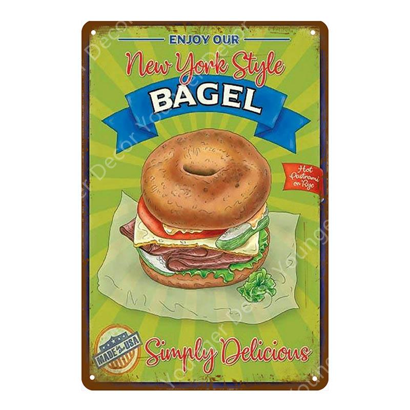 Еда, декор для хлеба, мороженое, молоко, клубника, соленые огурцы, вафли, металлические жестяные вывески, винтажный постер, настенная художественная табличка YI-010