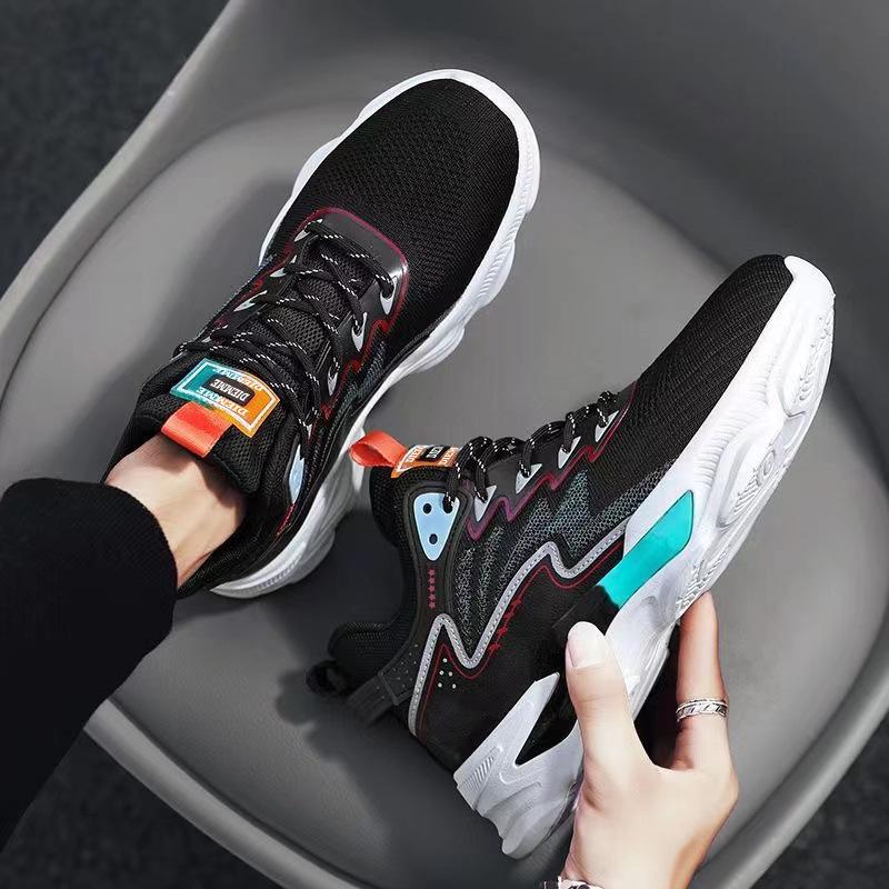 2025 весна новые баскетбольные кроссовки мужские повседневные спортивные кроссовки летающие тканые сетчатые дышащие мужские кроссовки тренд jisl