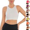 Женская мода жилет для йоги из ниток бесшовный трикотажный бег спортивный облегающий жилет для фитнеса йога топ