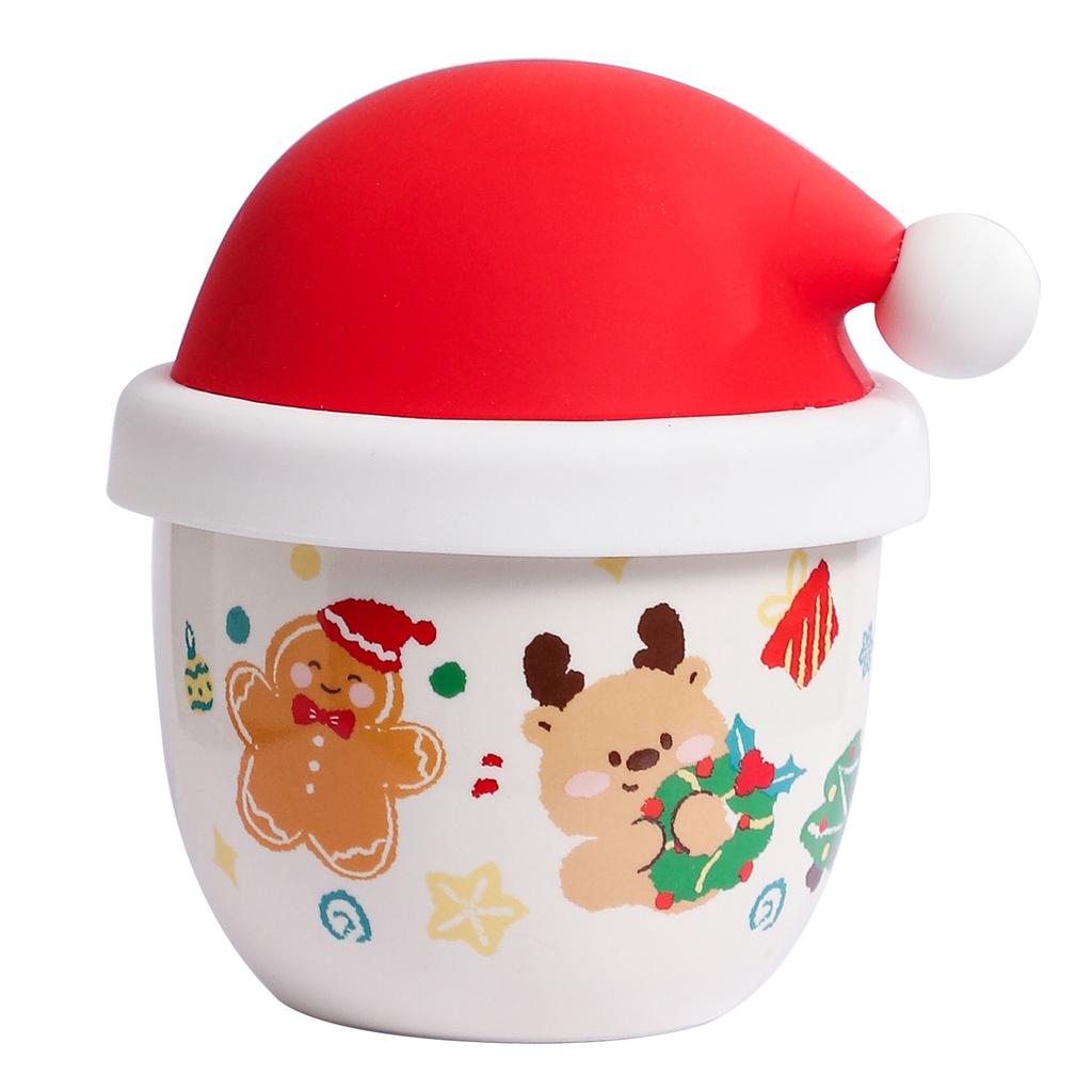 Рождественская креативная мультяшная керамическая кружка, ручная, милая чашка с рождественской шапкой, крышка, кофейная чашка, подарочная коробка, сувенир