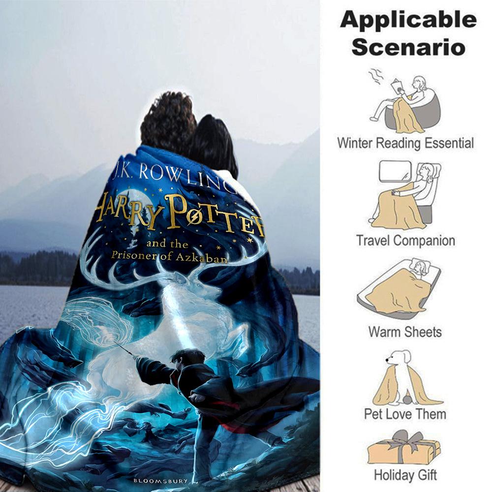 1pc Harry Potter and the Prisoner of Azkaban Flannel Blanket Soft Warm Throw for Home, Office, Travel, All-Season Cozy Bedding GiftL1110