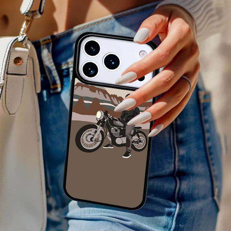 Мультяшный чехол для телефона с мотоциклом Для iPhone 17 Air 14 15 13 12 Max Чехол Для Apple 14 15 16 16e 11 Pro Max Plus Coque