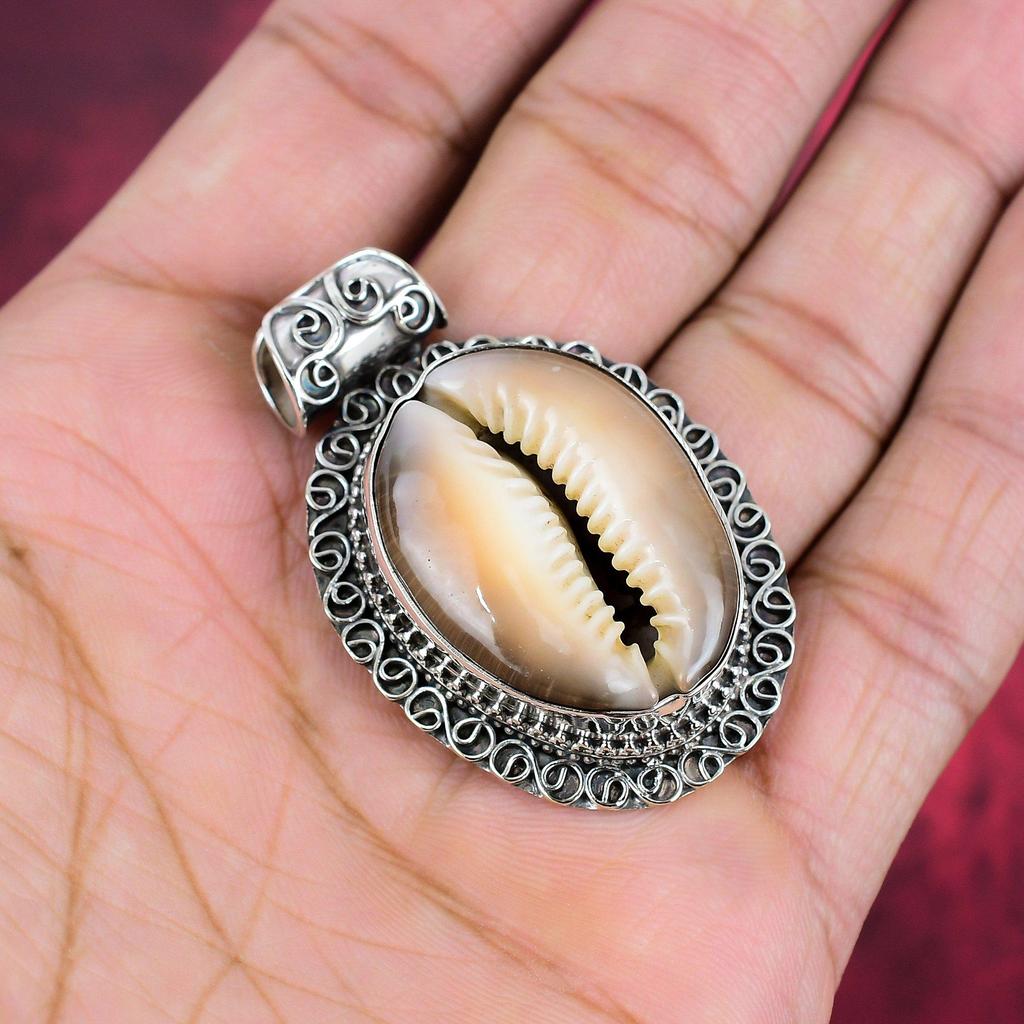 Украшения из ракушек каури, кулон из стерлингового серебра 925 пробы, подарок на свадьбу, кулон ручной работы, ювелирные изделия с драгоценными камнями