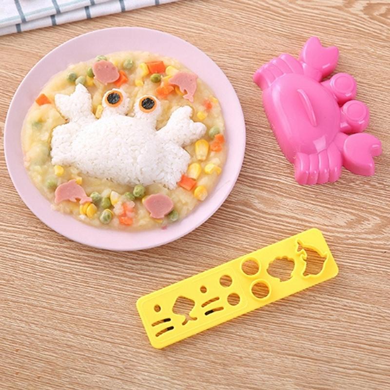 4 шт. Форма для сэндвичей и рисовых шариков сделай сам, мультяшные морские животные, форма для суши, кухонные гаджеты, аксессуары для завтрака для малышей и детей, суши бэнто