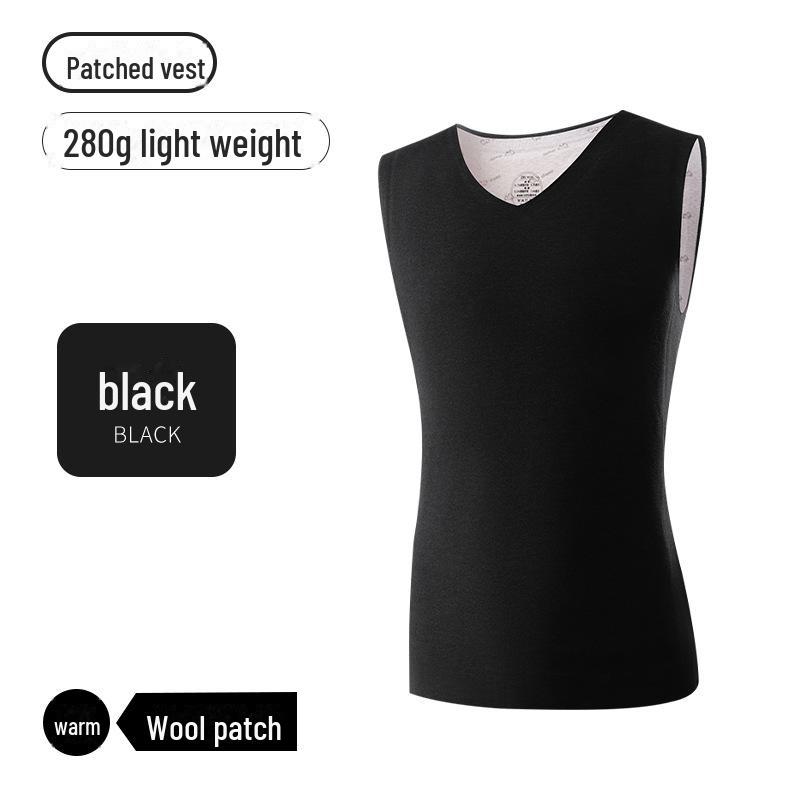 Мужской бесшовный тонкий теплый шерстяной жилет - антибактериальный, отшлифованный для осени и зимы