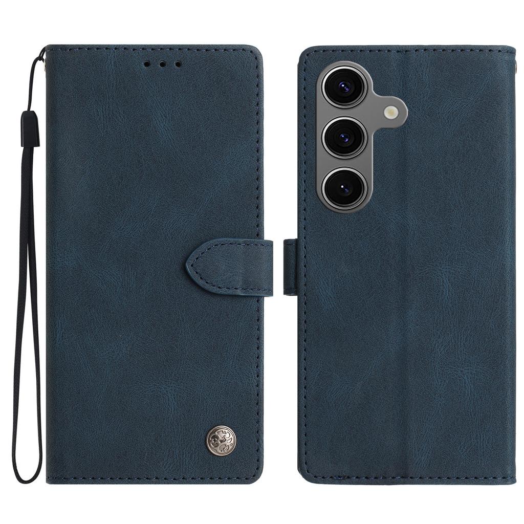 For Samsung Galaxy S24 FE Leather Case Solid Color Phone Wallet Cover