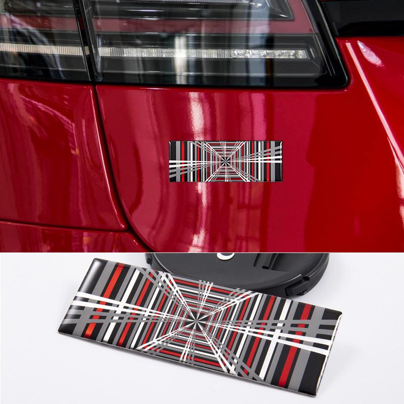 3D алюминиевая клетчатая эмблема на задний багажник для Tesla Model 3/Y/S/X