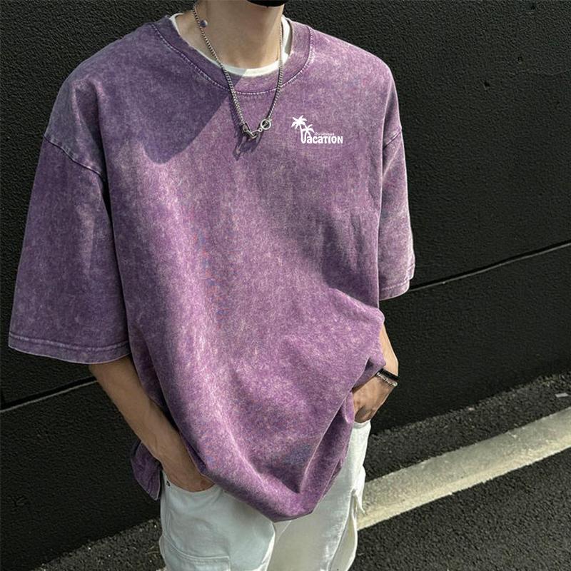 Винтажная футболка из 100% хлопка, выстиранная кислотой, с короткими рукавами, уличная одежда для отдыха, футболки большого размера в стиле Харадзюку в стиле хип-хоп
