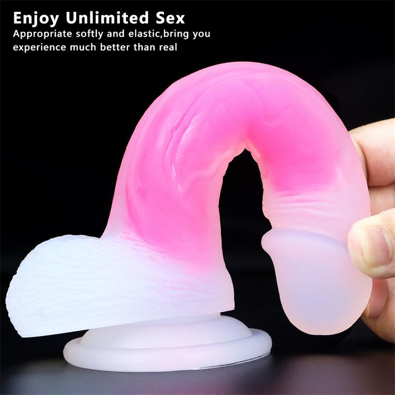 Женский дилдо силиконовый продукт имитация для взрослых маленький прозрачный светящийся мягкий секс-игрушка