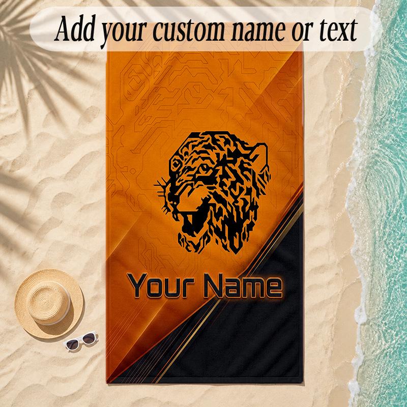 Beach TowelHull FC Custom Name Text Personalized Soft Towel for Beach Pool Indoor Home Decor Gift