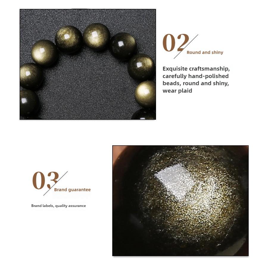 Браслет из натурального радужного обсидиана с ледяным обсидианом, золотым обсидианом, серебряным обсидиановым кристаллом, украшения в подарок