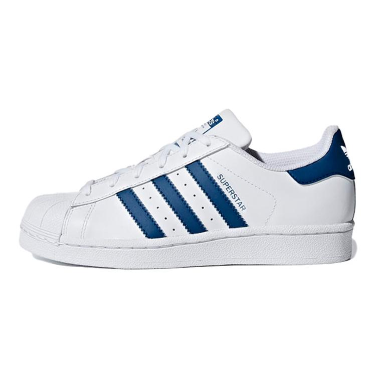 adidas Оригинальные SUPERSTAR Удобные Низкие Скейтбордические Кроссовки Бело-Синий Хвост Унисекс F34163