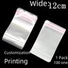 "12cm Wide Transparent Self-Adhesive Plastic Jewelry Bag, 12x15cm"