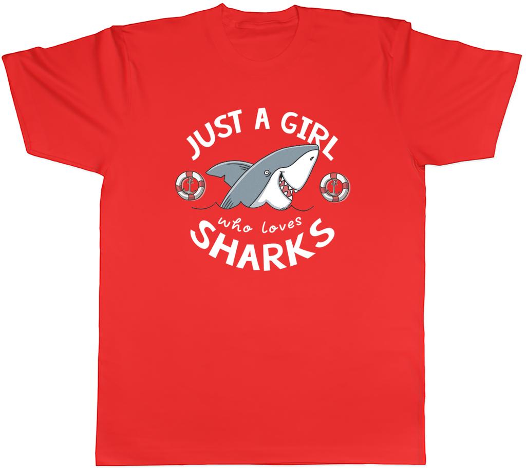 Girl Who Loves Sharks Unisexs TShirt Sea Fish Ocean Tee Gift