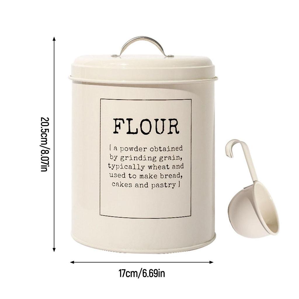 Metal Vintage Food Flour Storage Tin Jar 5 Litres Container Decor Durable